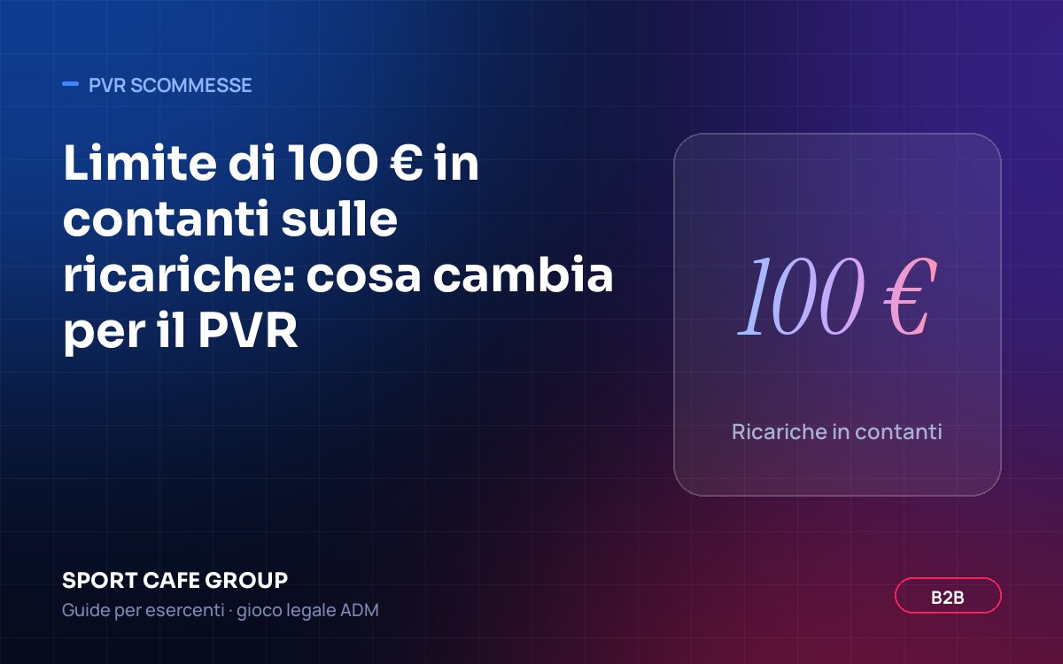 Limite di 100 euro a settimana sulle ricariche in contanti dei conti di gioco